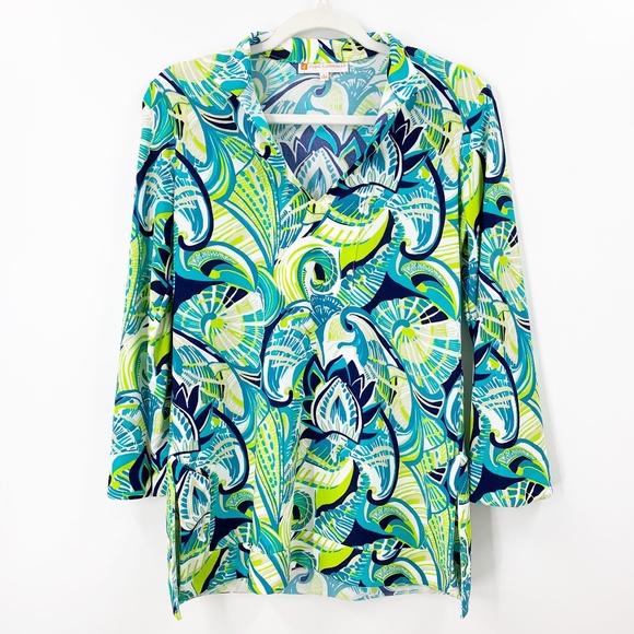Jude Connally Tops - Jude Connally Chris Jude Cloth Tunic Top in Fanfare Turquoise Sz S